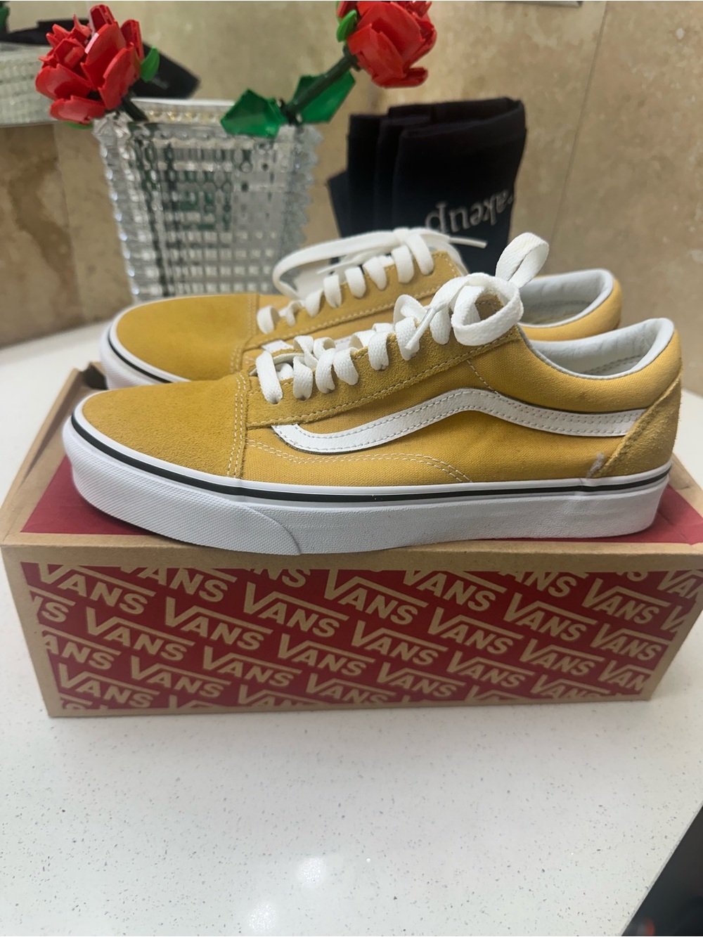 Vans Old Skool Yellow and White Low-Top Sneakers